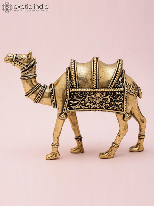 4" Small Brass Camel Figurine for Home Decor