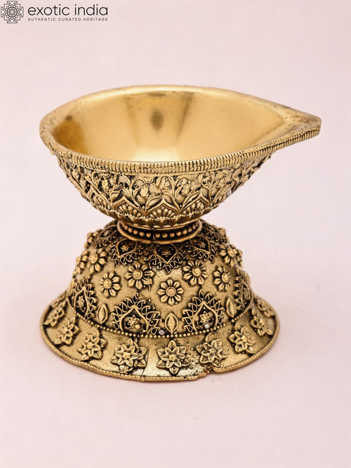 3" Small Brass Puja Diya Lamp for Home Pooja
