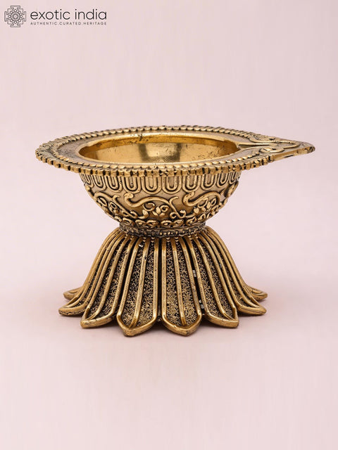 4" Small Superfine Brass Diya (Lamp)