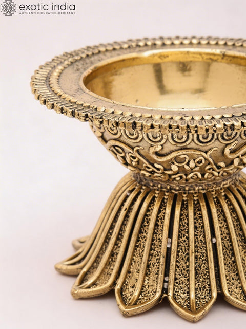 4" Small Superfine Brass Diya (Lamp)