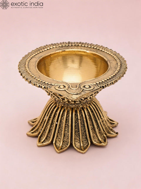4" Small Superfine Brass Diya (Lamp)