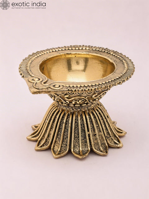 4" Small Superfine Brass Diya (Lamp)