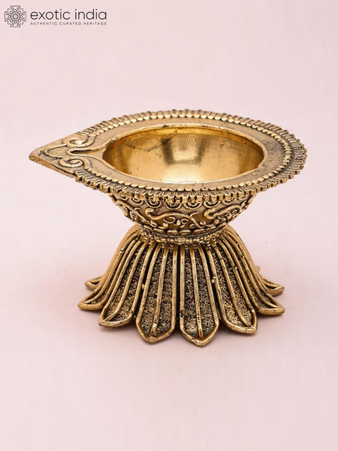 4" Small Superfine Brass Diya (Lamp)