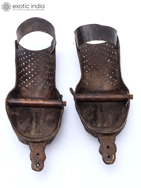 13" Vintage Brass Pair of Hand Armours