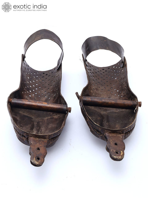 13" Vintage Brass Pair of Hand Armours