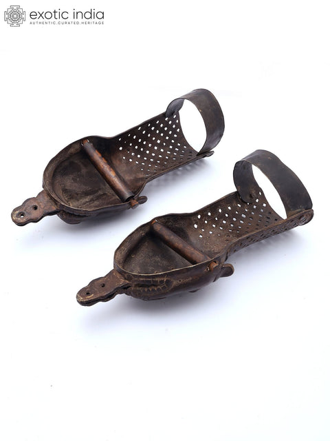 13" Vintage Brass Pair of Hand Armours