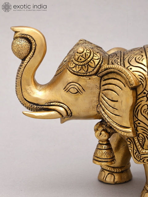 9" Decorative Elephant Figurine | Brass Statue | Home Decor