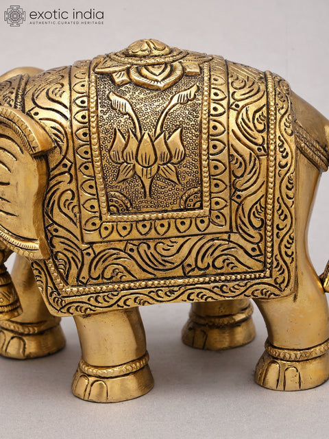 9" Decorative Elephant Figurine | Brass Statue | Home Decor
