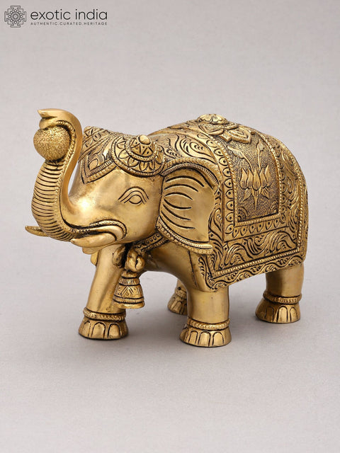 9" Decorative Elephant Figurine | Brass Statue | Home Decor