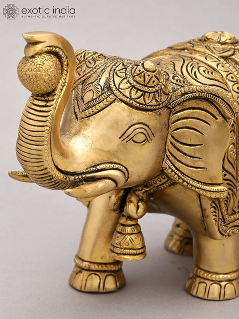 9" Decorative Elephant Figurine | Brass Statue | Home Decor