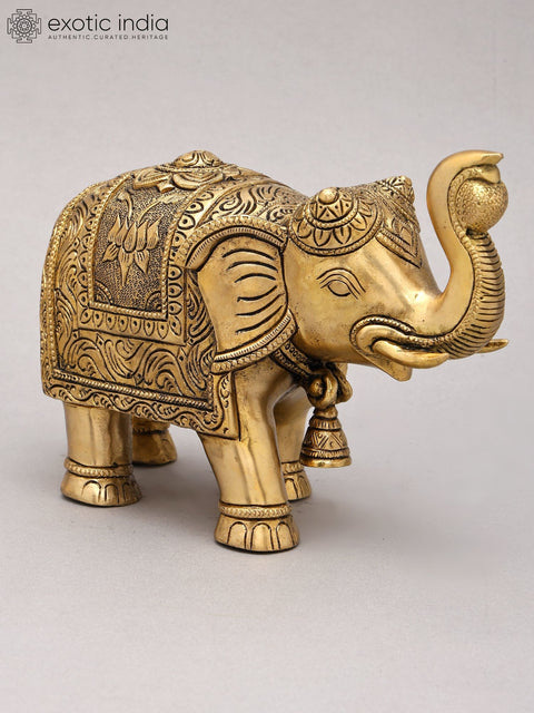 9" Decorative Elephant Figurine | Brass Statue | Home Decor