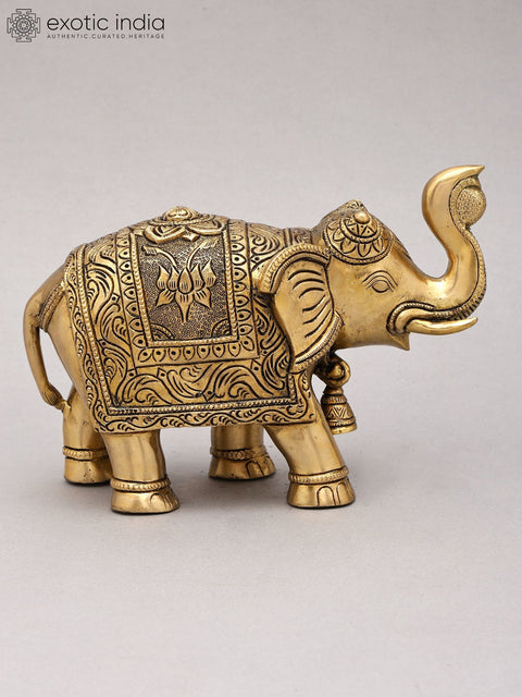 9" Decorative Elephant Figurine | Brass Statue | Home Decor