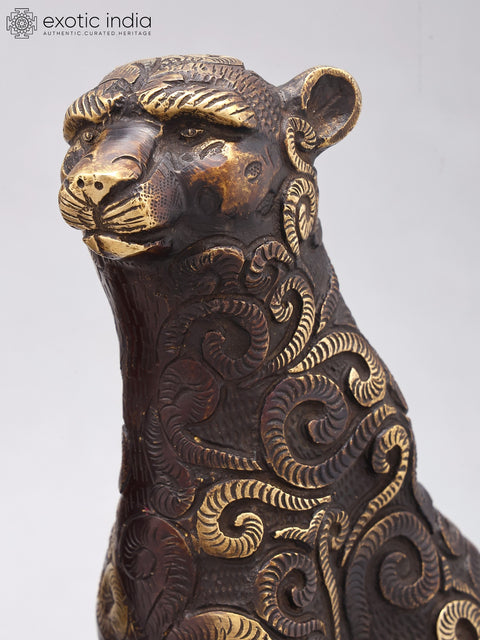 14" Brass Pair of Tigers | Home Decor