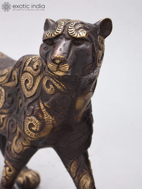 14" Brass Pair of Tigers | Home Decor
