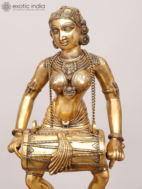 39" Elegant Brass Classical Dancers & Musicians | Cultural Decor Set of Four Statues