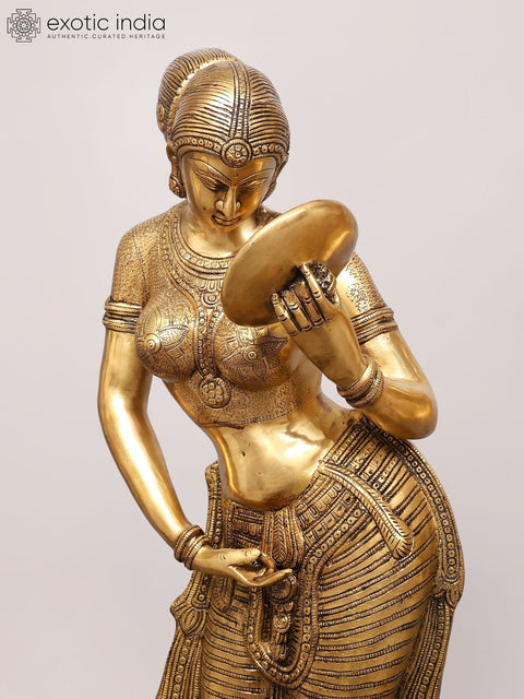 39" Elegant Brass Classical Dancers & Musicians | Cultural Decor Set of Four Statues