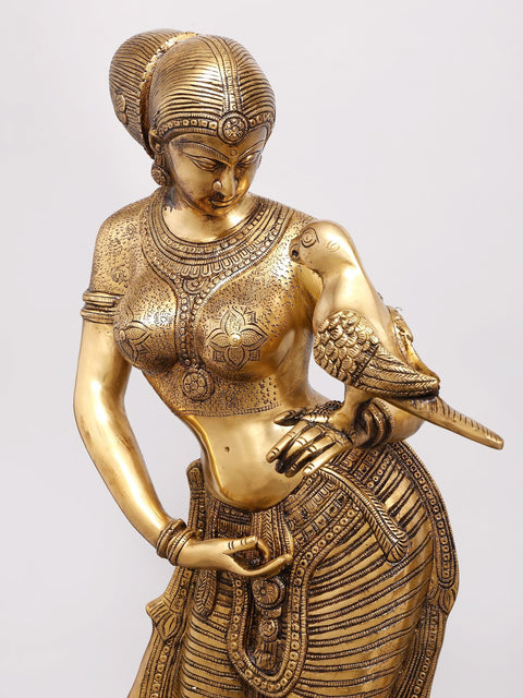 39" Elegant Brass Classical Dancers & Musicians | Cultural Decor Set of Four Statues