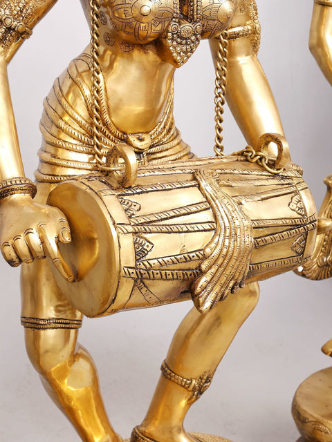 39" Elegant Brass Classical Dancers & Musicians | Cultural Decor Set of Four Statues