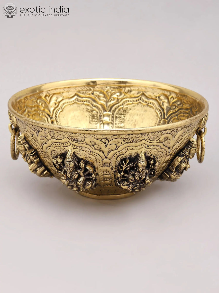 Ashtalakshmi Brass Urli Bowl - Handmade Home Decor