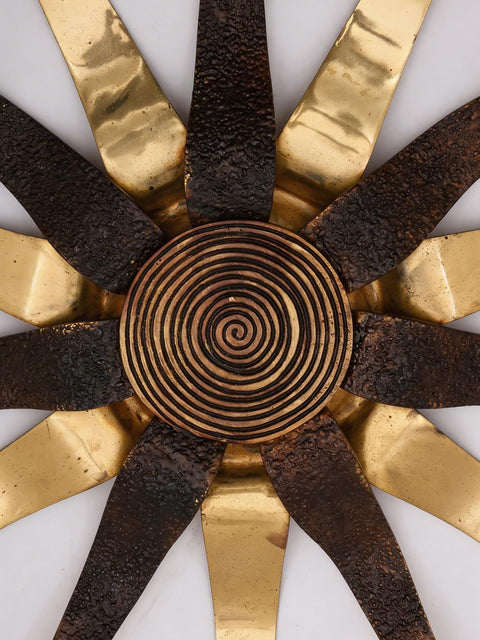 23" Decorative Wall Hanging Sun in Brass | Home Decor