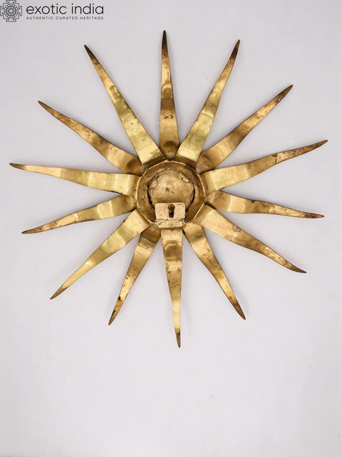 23" Decorative Wall Hanging Sun in Brass | Home Decor