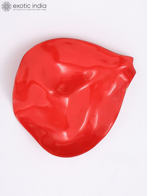 Hand-Painted Red Floral Petals Wall Art Set in Brass with Gloss Finish | Set of 10 Pieces