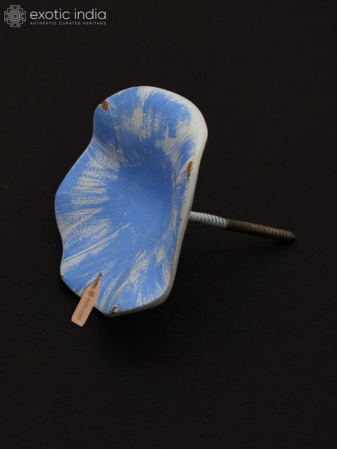 3" Elegant Blue Petal Design Wall Hook - Decorative Utility Knob