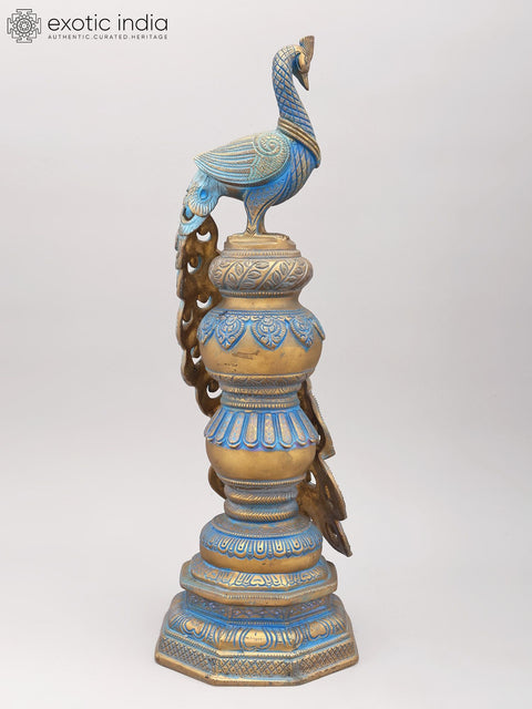19" Decorative Brass Peacock Showpiece | Home Decor