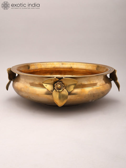 15" Designer Brass Urli | Home Decor