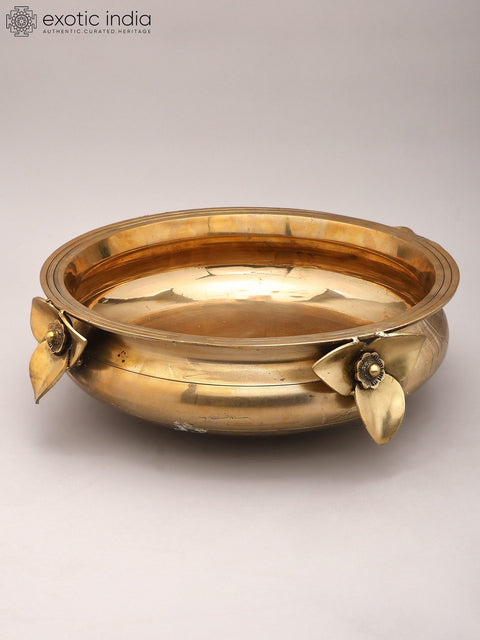 15" Designer Brass Urli | Home Decor