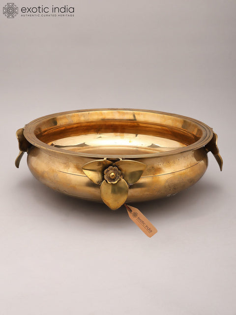 15" Designer Brass Urli | Home Decor