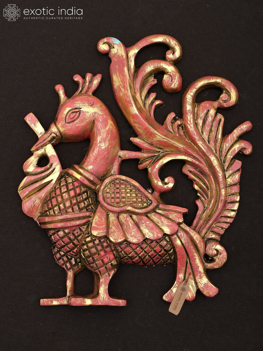 9" Brass Peacock Wall Hanging for Home Decor