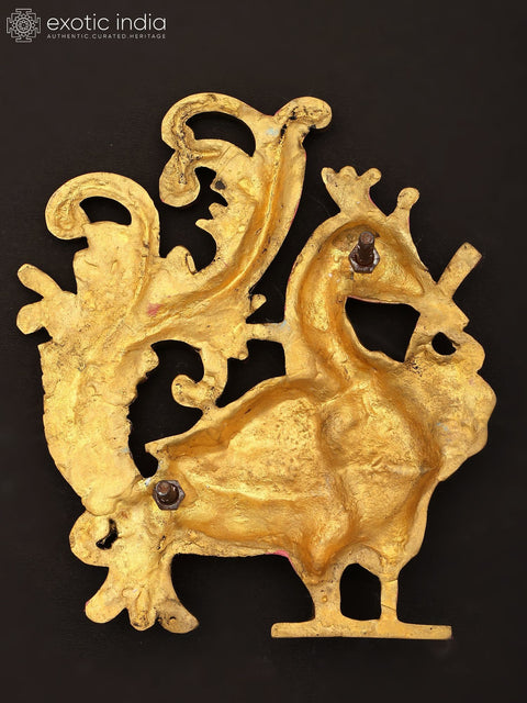9" Brass Wall Hanging Peacock (Annam) | Home Decor