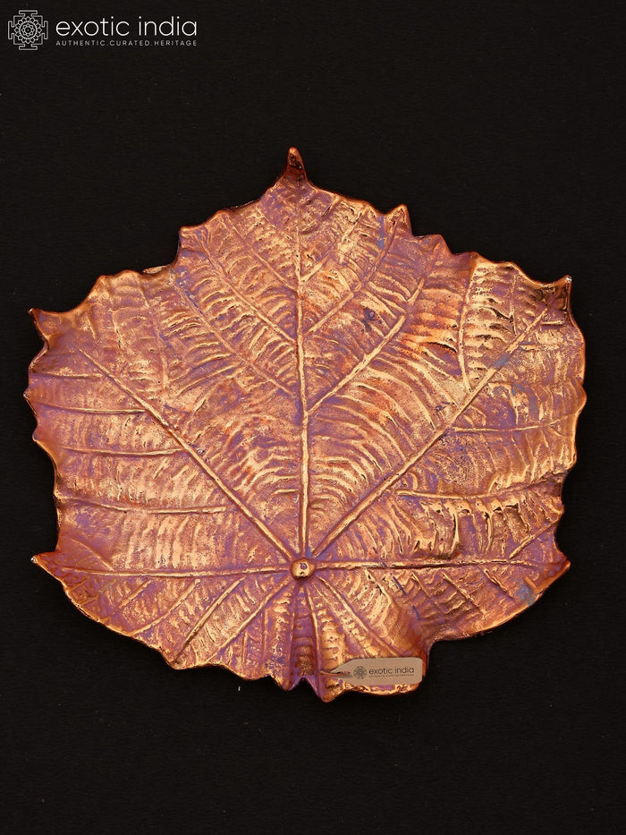 6" Brass Leaf Platter - Handmade Decorative Serving Tray