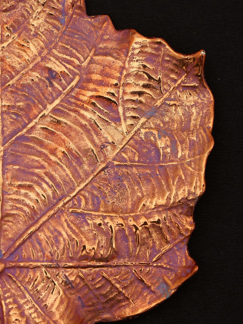 6" Decorative Brass Leaf Platter - Nature Inspired Serving Tray