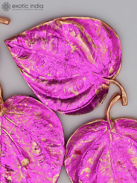 11" Leaves Design Table Decor Piece in Brass