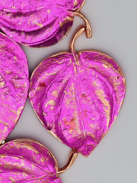 11" Leaves Design Table Decor Piece in Brass