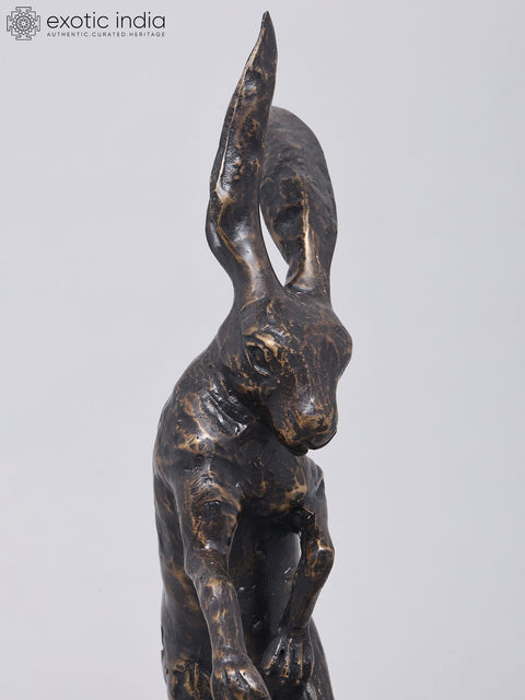 18" Rabbit Brass Statue