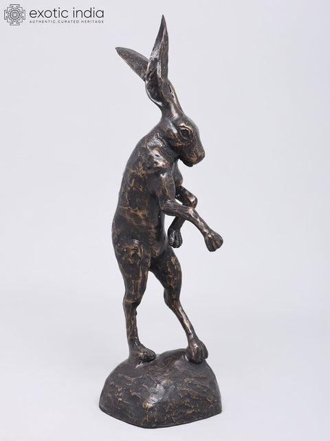 18" Rabbit Brass Statue