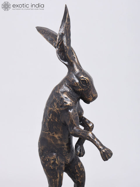 18" Rabbit Brass Statue