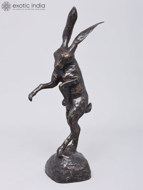 18" Rabbit Brass Statue