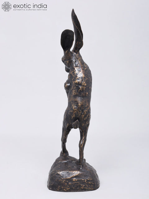 18" Rabbit Brass Statue