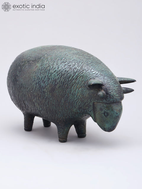 9" Decorative Sheep Figurine | Brass Statue | Table Decor
