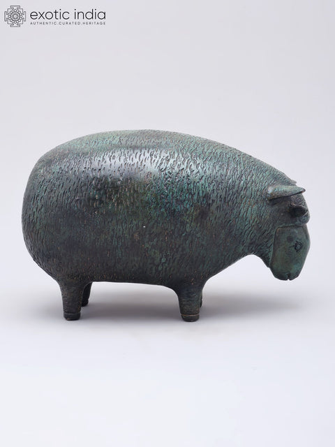 9" Decorative Sheep Figurine | Brass Statue | Table Decor
