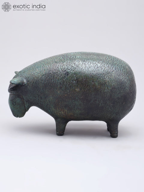 9" Decorative Sheep Figurine | Brass Statue | Table Decor
