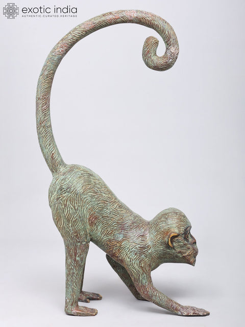 24" Decorative Pair of Monkeys | Brass Statues | Home Decor