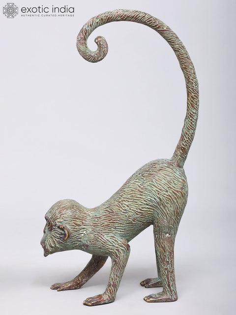 24" Decorative Pair of Monkeys | Brass Statues | Home Decor