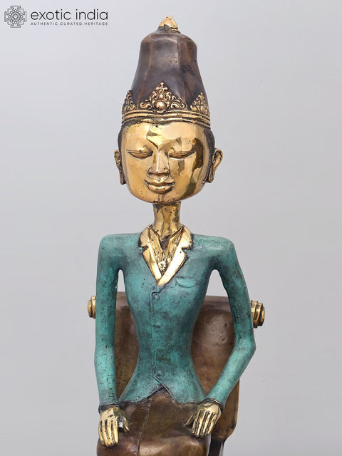 19" King and Queen of Indonesia | Brass Statues