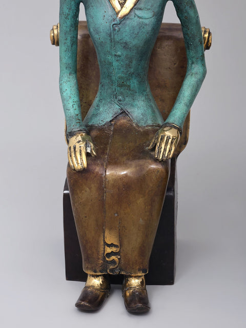 19" King and Queen of Indonesia | Brass Statues