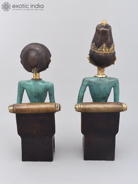 19" King and Queen of Indonesia | Brass Statues